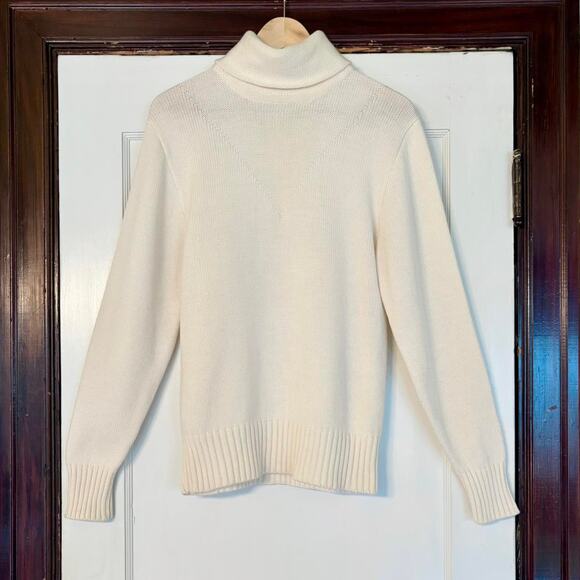 Bogner Vintage Cream Wool Turtleneck Sweater- Size Large, Quiet Luxury, Women's - Picture 1 of 5